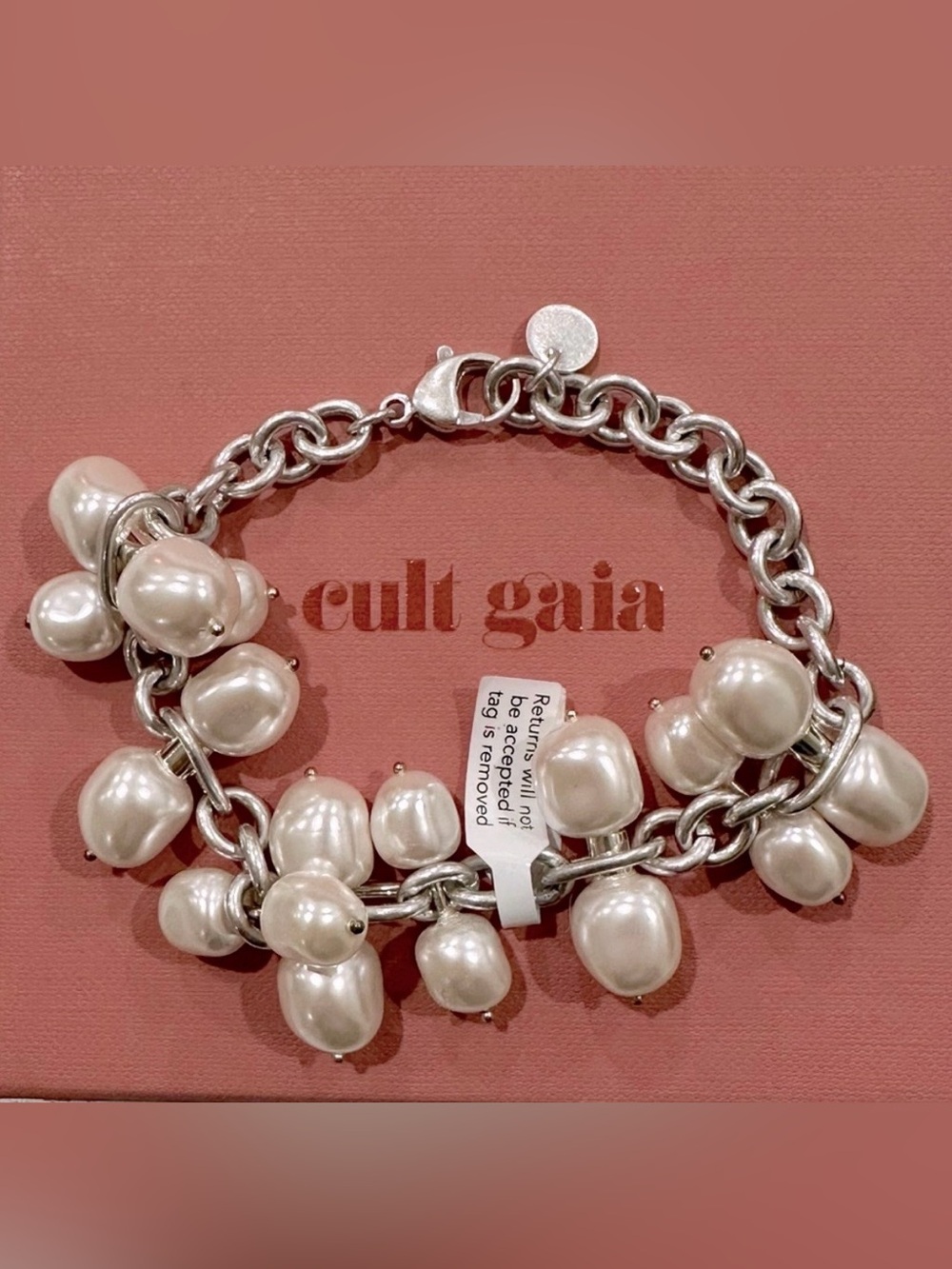 Authentic Cult Gaia Imitation Pearl Dangle Cluster Dolly Bracelet. NEW.